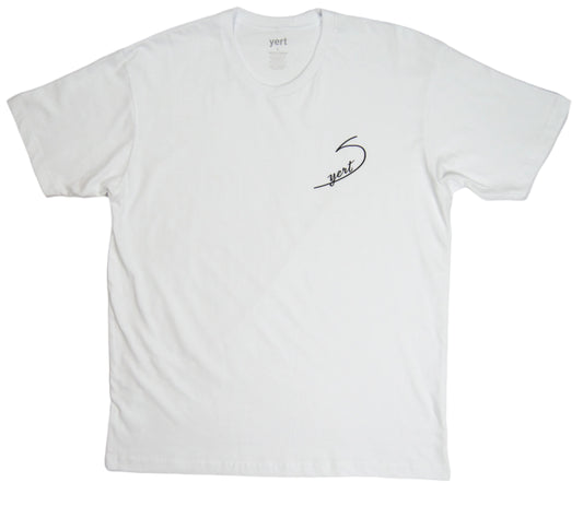 Yert Script Wave Logo Tee White